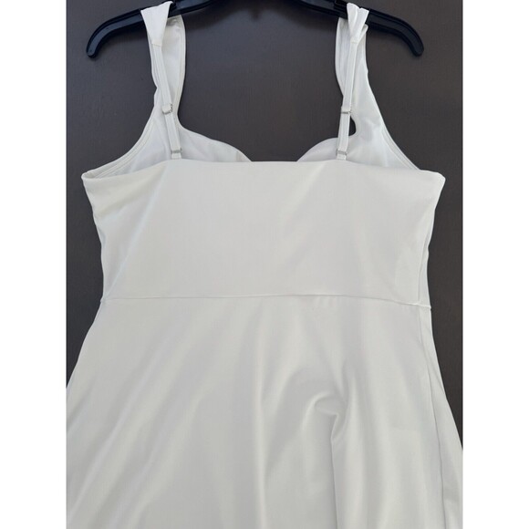 Women Golf Dress Square Neck Workout Tennis Dress Sleeveless Side Slit white L - Picture 16 of 16